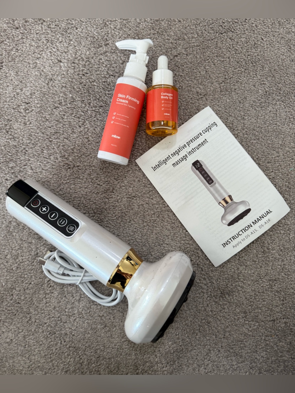 White & Gold Facial Massage Device